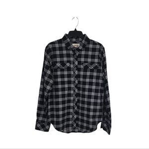 Tobacco Motorwear Flannel in Empire Men's Large Tall Plaid Black